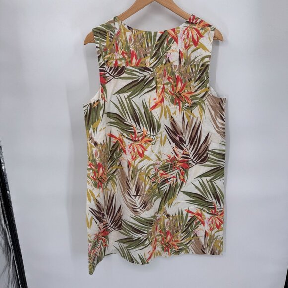 J. Jill Love Linen Tropical Shift Dress Womens LP White Linen Lined Pockets NEW - Picture 8 of 11